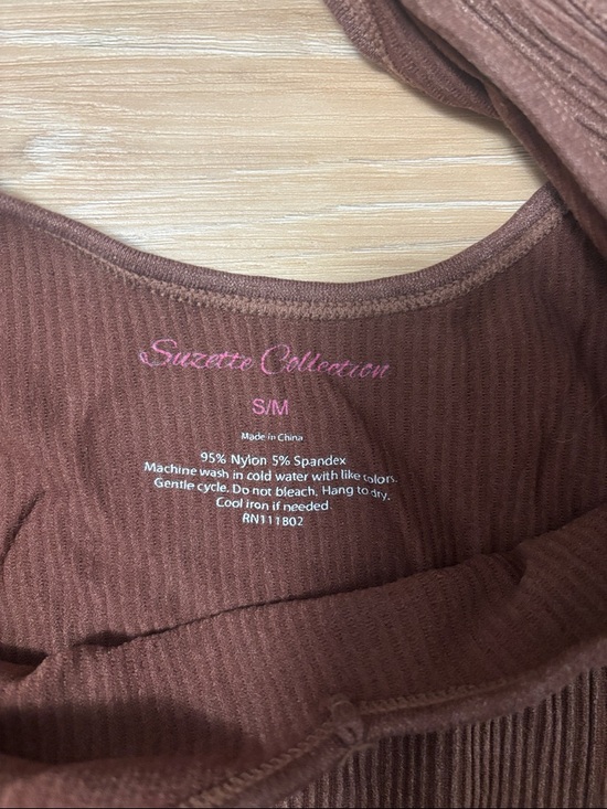 Chocolate Ribbed Crop Tank Top - Sleeveless Scoop Neck - Picture 2 of 3